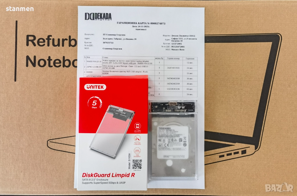 Продавам Външен Хард Диск Toshiba 1TB USB , снимка 1