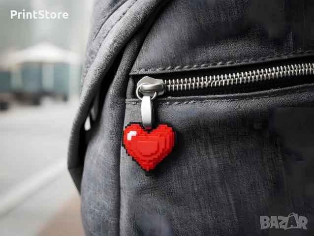 Minecraft брелок – сърце | геймърски аксесоар / подарък, снимка 2 - Други - 53287034