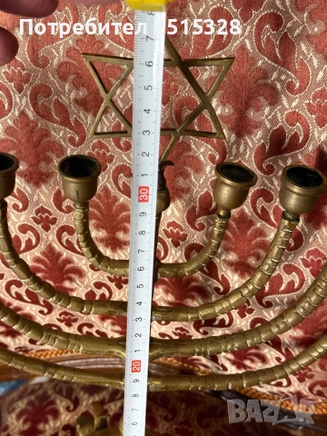 голям стар еврейски свещник ханукия, снимка 6 - Колекции - 52810695