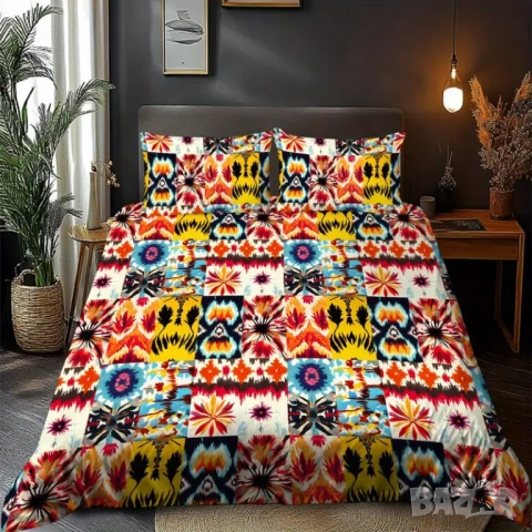 Нов 100% памук спален комплект плик и калъфка ( бохемски стил )