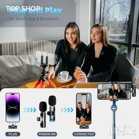 Нови Двойни Микрофони за iPhone и Android - Кристално Чист Запис, снимка 7 - Слушалки и портативни колонки - 49249317