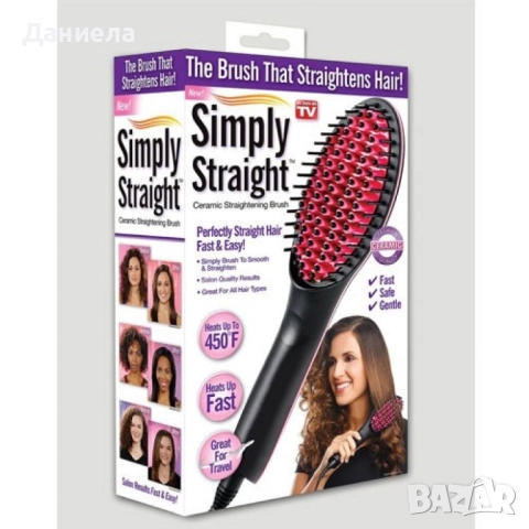 Четка за изправяне и изсушаване с LCD дисплей