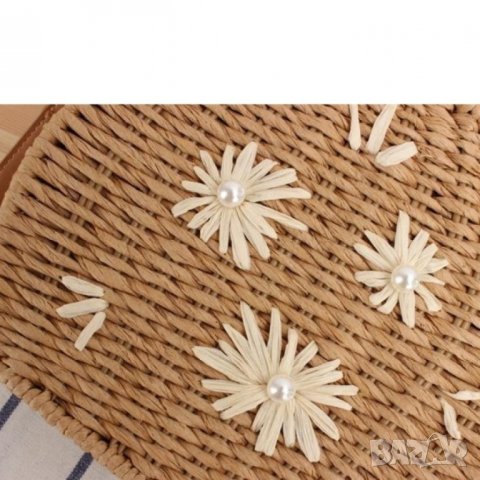 Малка плетена чантичка Flowers Brown, снимка 11 - Чанти - 41477370