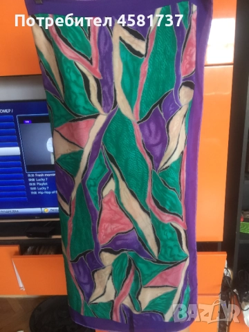 Пъстър копринен шал Codello, снимка 3 - Шалове - 52010229