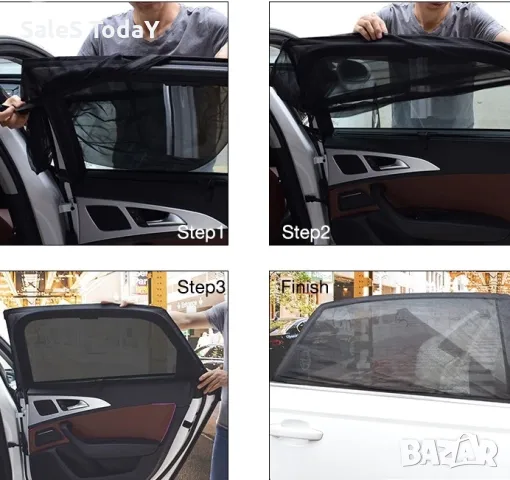 Сенници за кола, комплект от 2 броя, за странични прозорци, снимка 2 - Аксесоари и консумативи - 40423198