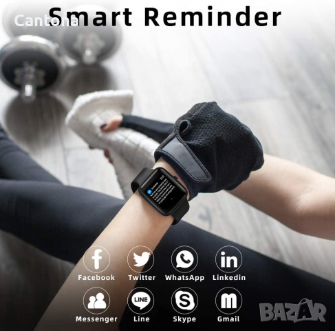 Смарт часовник, YONMIG фитнес тракер, IP68 Bluetooth Smartwatch с пулсомер/монитор на съня Крачкомер, снимка 4 - Смарт гривни - 36224065