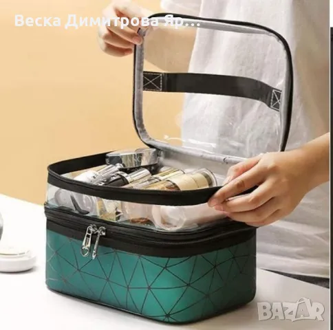 Козметичен органайзер на две нива за пътуване с дръжка HZH17, снимка 3 - Други стоки за дома - 48080524