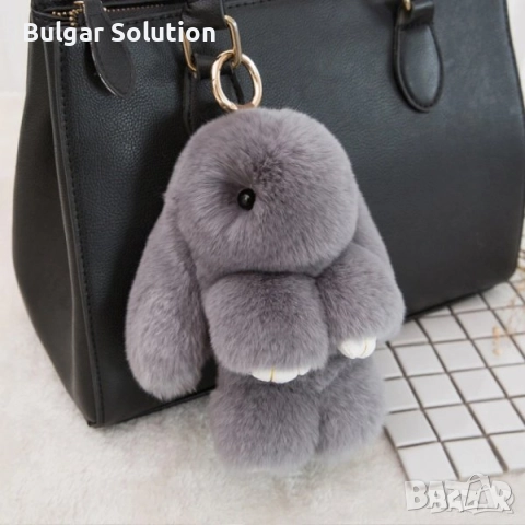 🧸Ключодържател Заешка Кожа - Пухкаво Мекичко Зайче 14см [Заек], снимка 6 - Плюшени играчки - 52284384