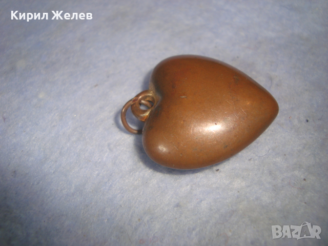 МЕДНО СЪРЦЕ - АРТ ДЕКО ПЕНДАНТ СТАРА РЪЧНА МАЙСТОРСКА ИЗРАБОТКА РЕТРО МЕДАЛЬОН 26069, снимка 4 - Антикварни и старинни предмети - 36331354