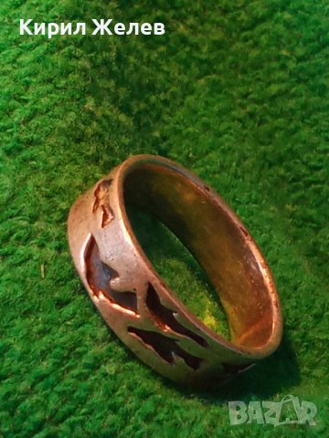 СТАР СРЕБЪРЕН ФИГУРАЛНО ОРНАМЕНТИРАН ПРЪСТЕН ХАЛКА СРЕБРО 925 с ОКСИДАЦИЯ 38276, снимка 13 - Пръстени - 40940306