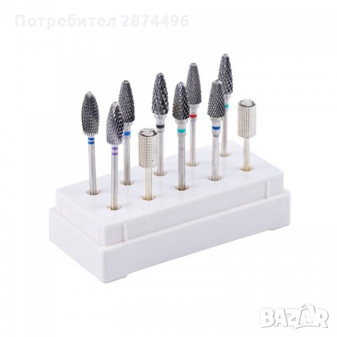 3182 Стойка за 10 броя накрайници за електрическа пила за нокти, снимка 2 - Продукти за маникюр - 35790106