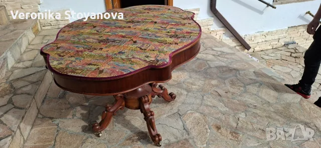 Старинна барокова маса, снимка 5 - Антикварни и старинни предмети - 49620390