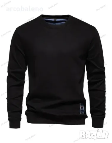 Мъжки свободен едноцветен ежедневен суичър с кръгло деколте, 8цвята , снимка 9 - Суичъри - 48002884