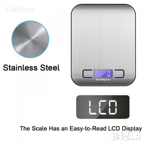 Електронна кухненска везна, капацитет 5 кг, метална платформа, снимка 3 - Електронни везни - 34355356