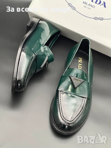 Prada Мъжки Зелени Мокасини Прада Код E542, снимка 3 - Мокасини - 50803540