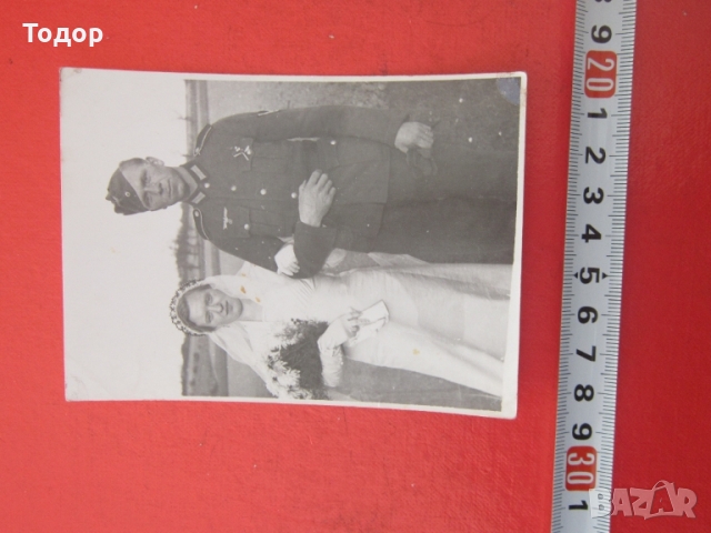 Стара немска снимка войник 3 Райх Сватба , снимка 2 - Колекции - 36057566