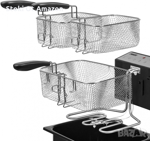 Фритюрник Princess - 3270 Watt, 5 литра, Термостат, 3 Кошнички, Студена зона..., снимка 4 - Фритюрници - 36037047