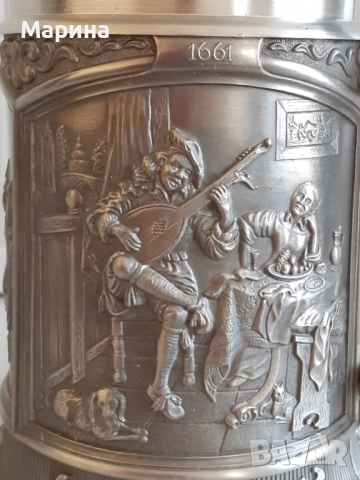 Халба за бира от калай "Рембранд" Antik*Vintage #89, снимка 6 - Антикварни и старинни предмети - 51556393