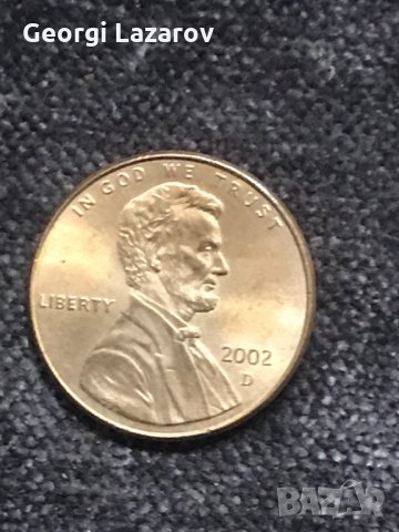 1 цент САЩ 2002 буква D рядка, снимка 2 - Нумизматика и бонистика - 34831961