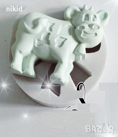 Крава със звънче дълбок силиконов молд форма фондан гипс шоколад декор , снимка 2 - Форми - 42159180