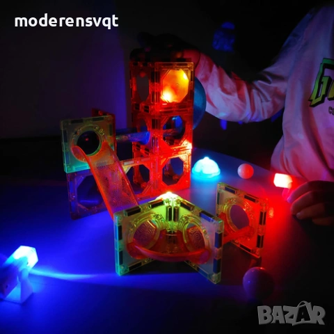 Магнитни блокчета 3D писта с топки 110 части, снимка 2 - Образователни игри - 53178942