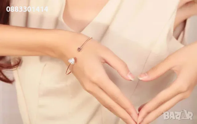 Гривна Златно Сърце , снимка 3 - Гривни - 47462745