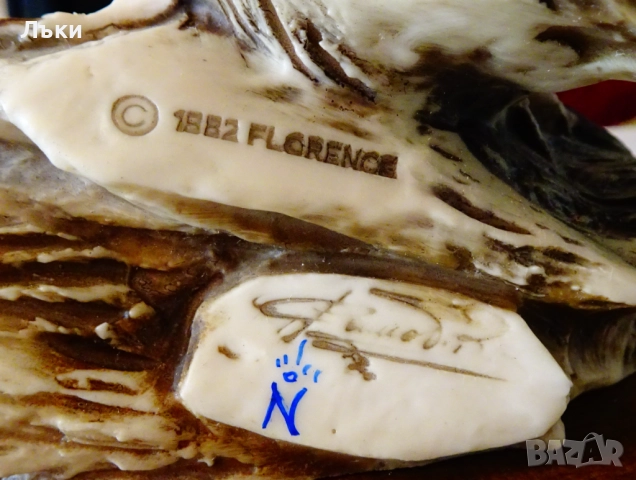 Порцеланова статуетка Бухал,Сова,Capodimonte от R.Pennati. , снимка 9 - Статуетки - 52900223