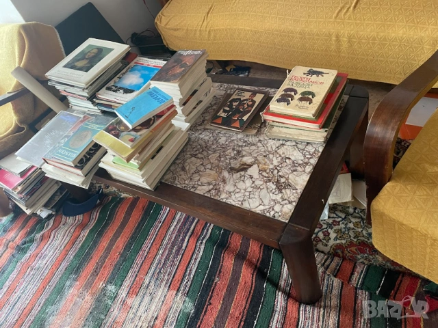 Neo-Deco Винтидж Ретро Мраморна маса, мрамор, масивно дърво, дървена, холна масичка кафе