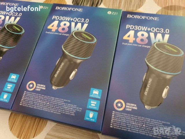 Бързо зарядно за кола Borofone 48W type-c и usb, снимка 4 - Зарядни за кола - 41740357