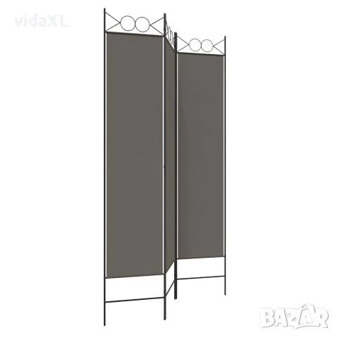 vidaXL Параван за стая, 3 панела, антрацит, 120x200 cм, текстил, снимка 5 - Паравани - 56147194