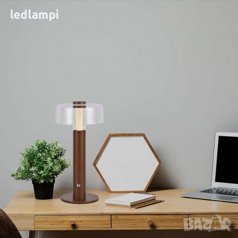 Настолна LED Лампа 1W Димиране Кафява Презареждане Топло Бяла Светлина, снимка 7 - Настолни лампи - 41143410