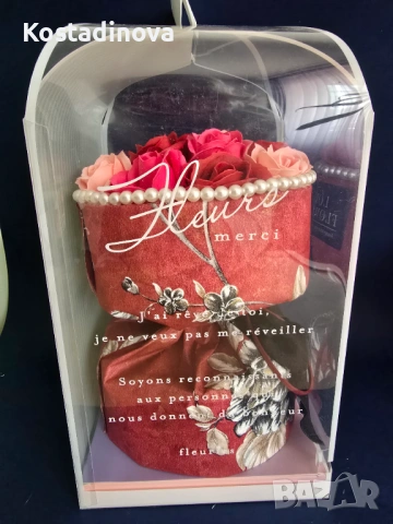 Букет от сапунени рози , снимка 4 - Декорация за дома - 53713260