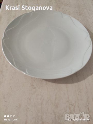 Голямо ПЛАТО за ТОРТА / Порцелан Тежко и Масивно 