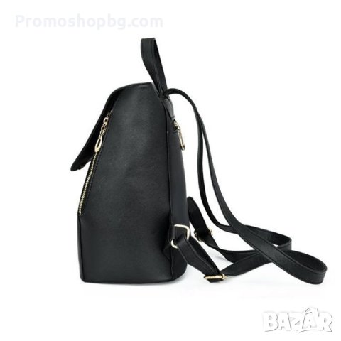 Дамска раница Carla, еко кожа, черна, снимка 2 - Раници - 41396860