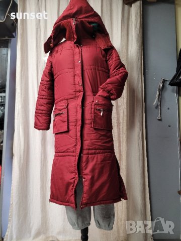 дълго ,зимно яке червено - М размер