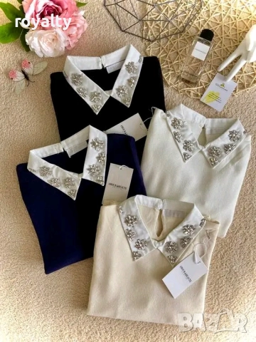 Дамски Пуловер с Камъчета Различни Цветове , снимка 2 - Блузи с дълъг ръкав и пуловери - 52933942