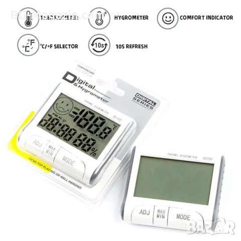 Дигитален термометър и влагомер със сонда за вътрешна и външна температура електронен хигрометър, снимка 2 - Друга електроника - 51028344