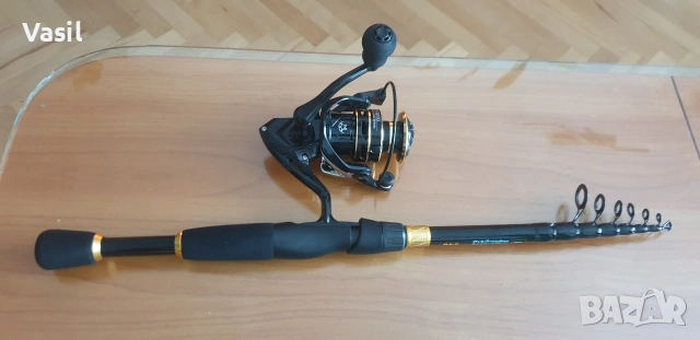 телескоп за спининг - къса транспортна дължина Макара и влакно , снимка 13 - Въдици - 53028404