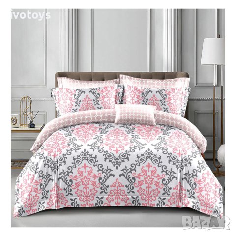 Двулицев спален комплект с ластик, 4 части - Модел WS15405, снимка 1