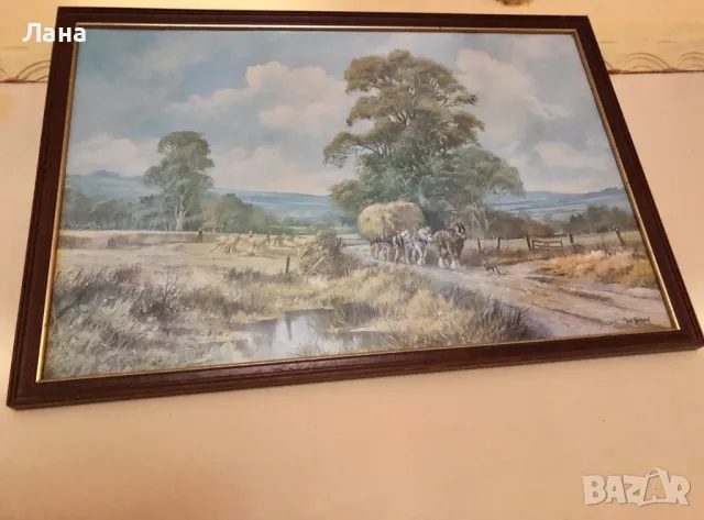 Голяма Картина в дървена рамка със стъкло, снимка 7 - Картини - 38309299