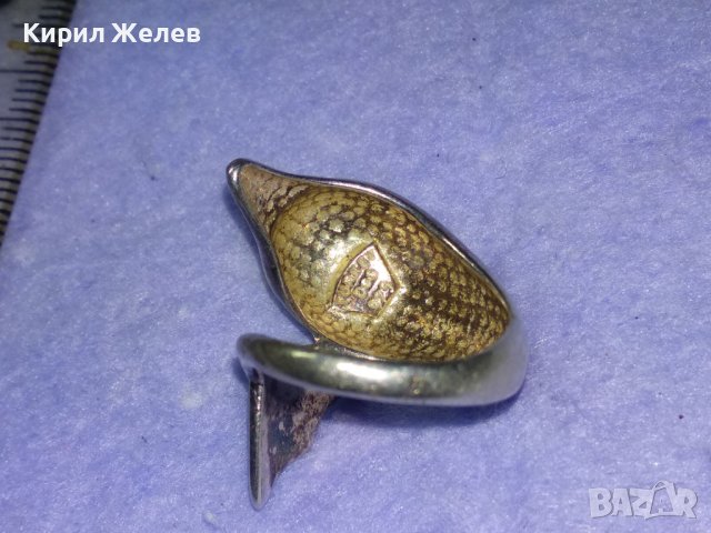 РЪЧНА АВТОРСКА ХУДОЖЕСТВЕНА БИЖУТЕРСКА МАЙСТОРСКА ИЗРАБОТКА МАРКОВО СРЕБРО 925 ПРЪСТЕН ДЕЛФИН 40636, снимка 7 - Пръстени - 42600263