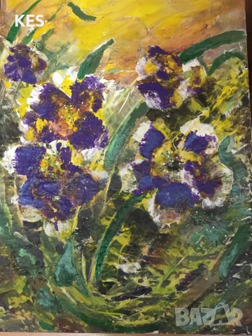 Абстрактни теменуги, снимка 2 - Картини - 52839382