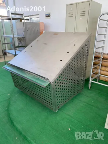 Стелаж на колела от неръждавейка за плодове и зеленчуци, снимка 3 - Стелажи и щандове - 48723660