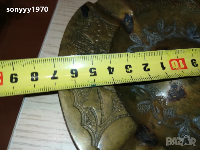 ПЕПЕЛНИК-МЕД/МЕСИНГ 17СМ ВНОС ГЕРМАНИЯ 0208252008LCHERY, снимка 15 - Антикварни и старинни предмети - 51230205