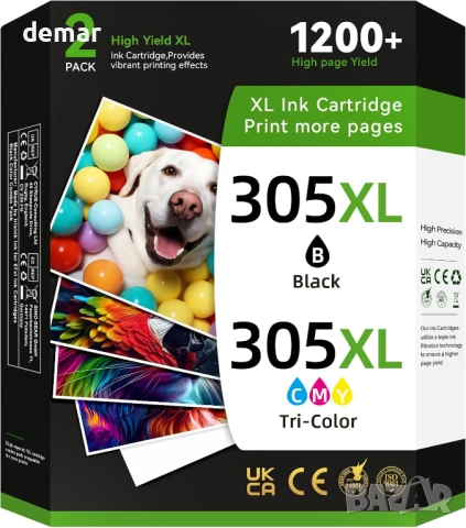 Мастилени касети 305XL за принтери НР, 2 броя, черна и цветна