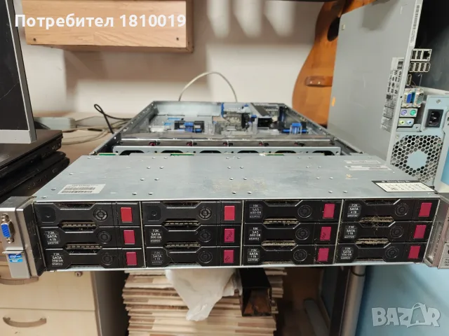 Сървър HP ProLiant DL380e Gen8 12x LFF – 2x Xeon E5-2450, 88GB RAM, HBA H220, готов за NAS