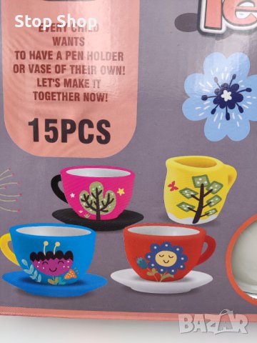 Керамичен сет за чай рисува се , снимка 5 - Рисуване и оцветяване - 41020566