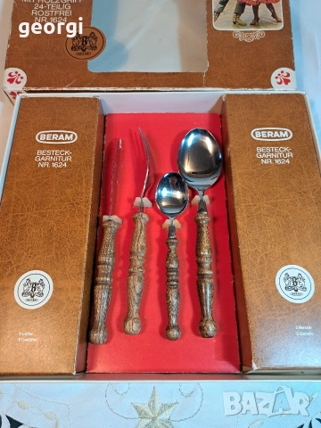 комплект прибори за хранене с дървени дръжки Beram 33/1, снимка 3 - Прибори за хранене, готвене и сервиране - 53394472