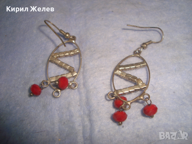 СРЕБРИСТИ ВИНТИДЖ РЕТЛО АРТ ОБЕЦИ с КРИСТАЛЧЕТА 26150, снимка 3 - Обеци - 36245926