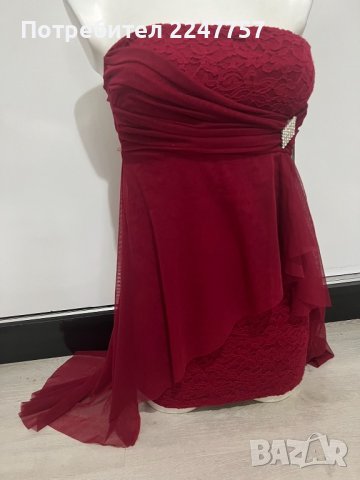 Червена къса рокля размер S, снимка 2 - Рокли - 41084639